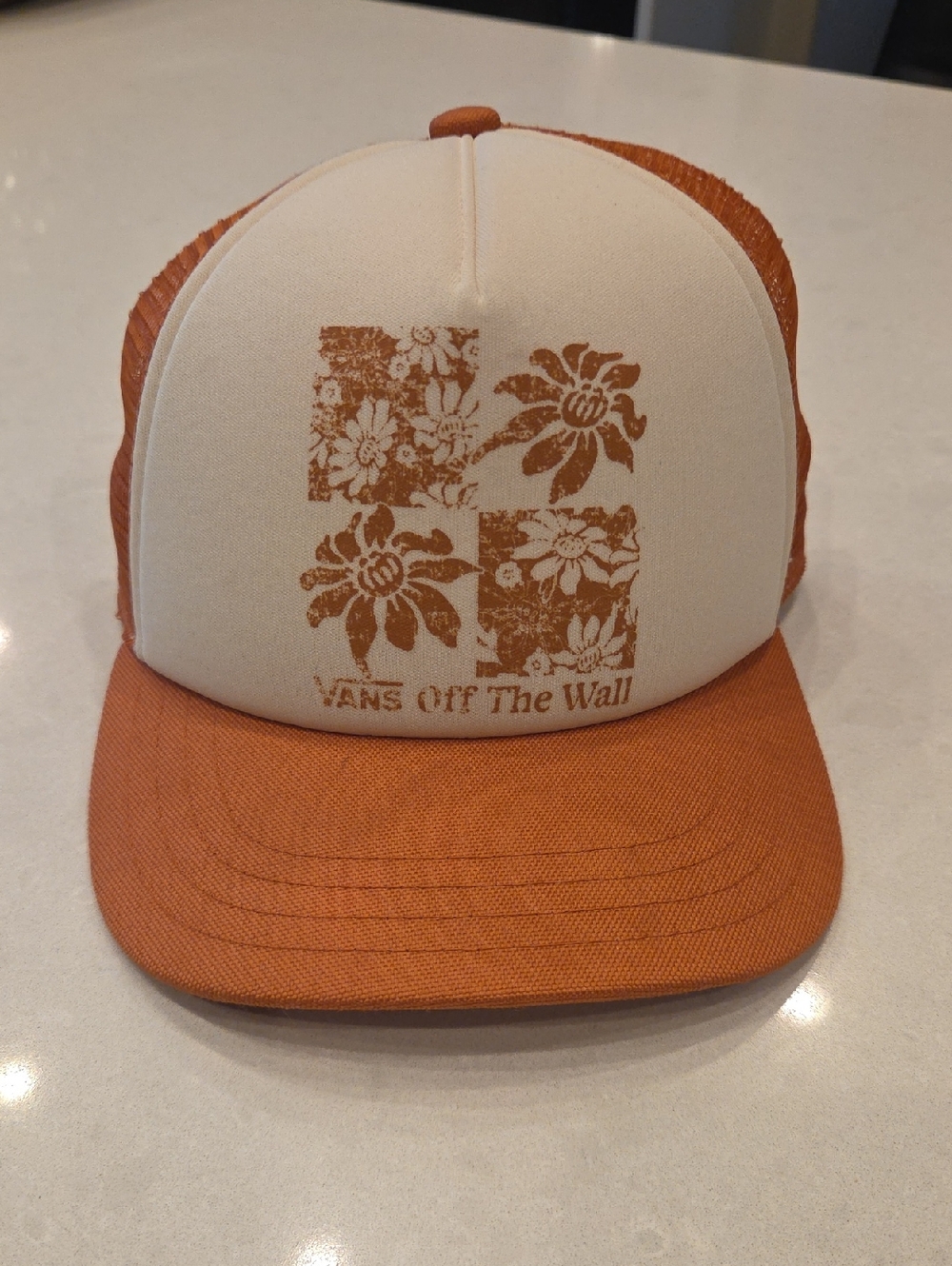 Vans Cream & Rust Floral Trucker Hat